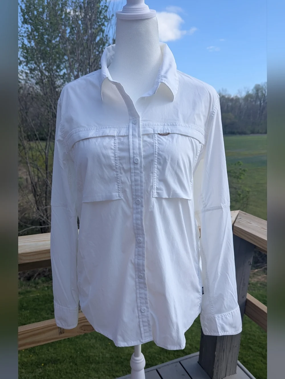 REI Sahara Long Sleeve Shirt Solid White - Picture 2 of 14